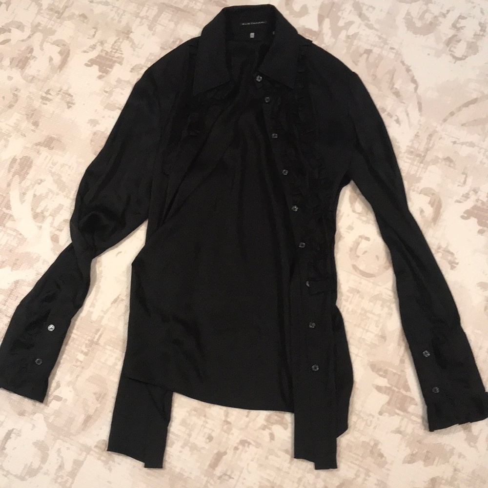 Black Ruffled Elie Tahari Blouse